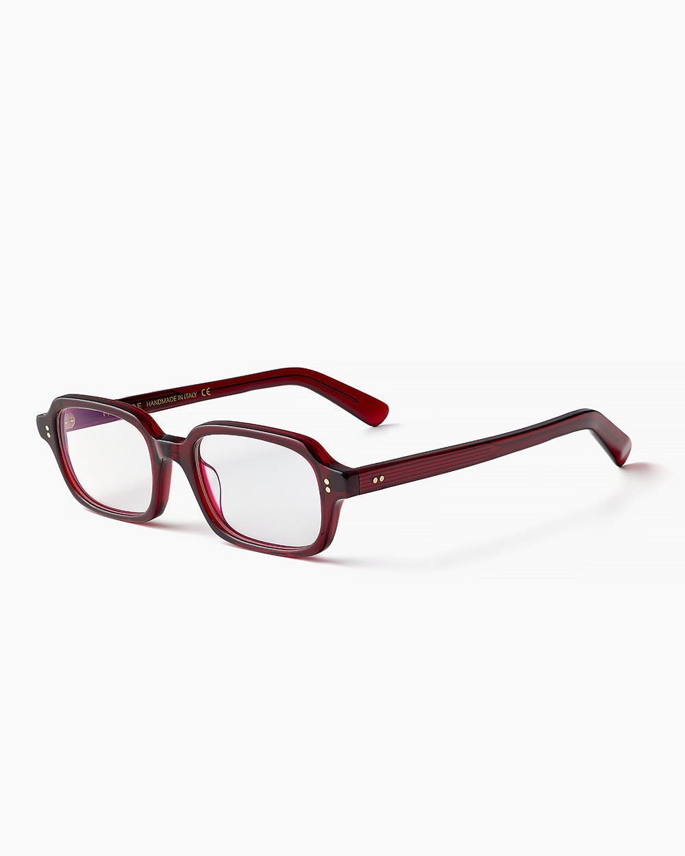ME & JOE Jules burgundy optical glasses – three-quarter view