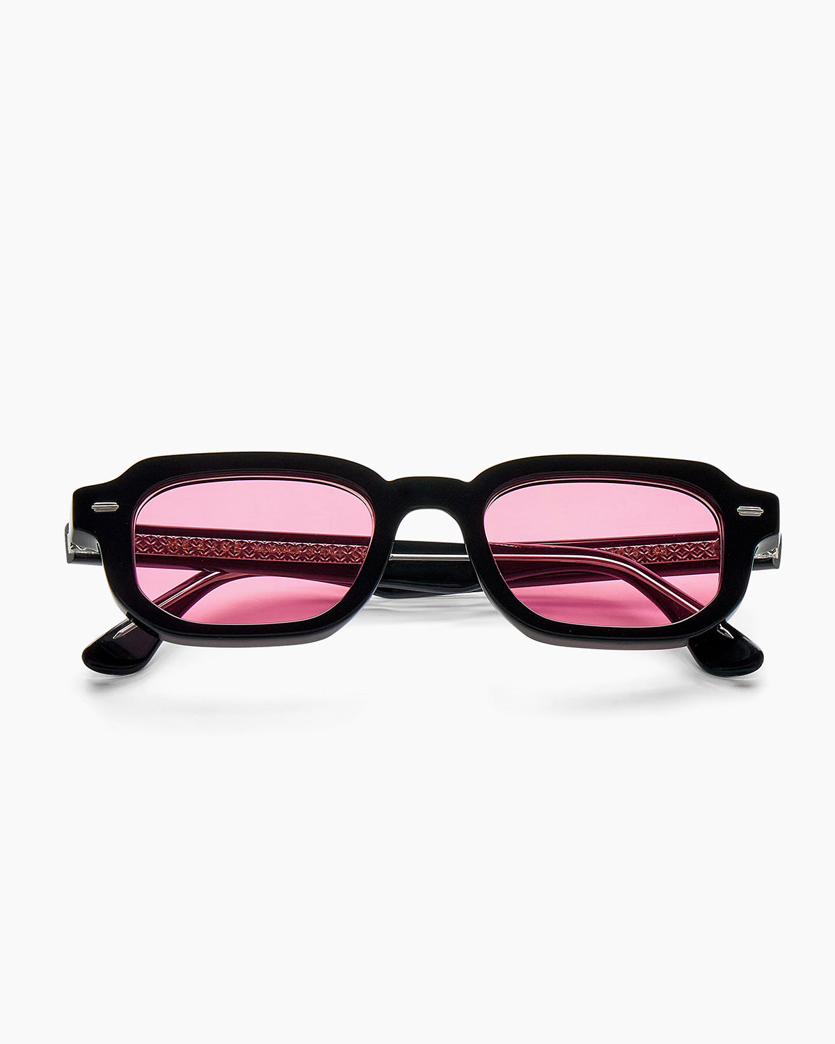 SUNGLASSES-WOMEN-MEN-UNISEX-DRAKE-BLACK-CUSTOMLENSES-FLAMINGO-FRONT |BLACK CUSTOM LENSES-FLAMINGO