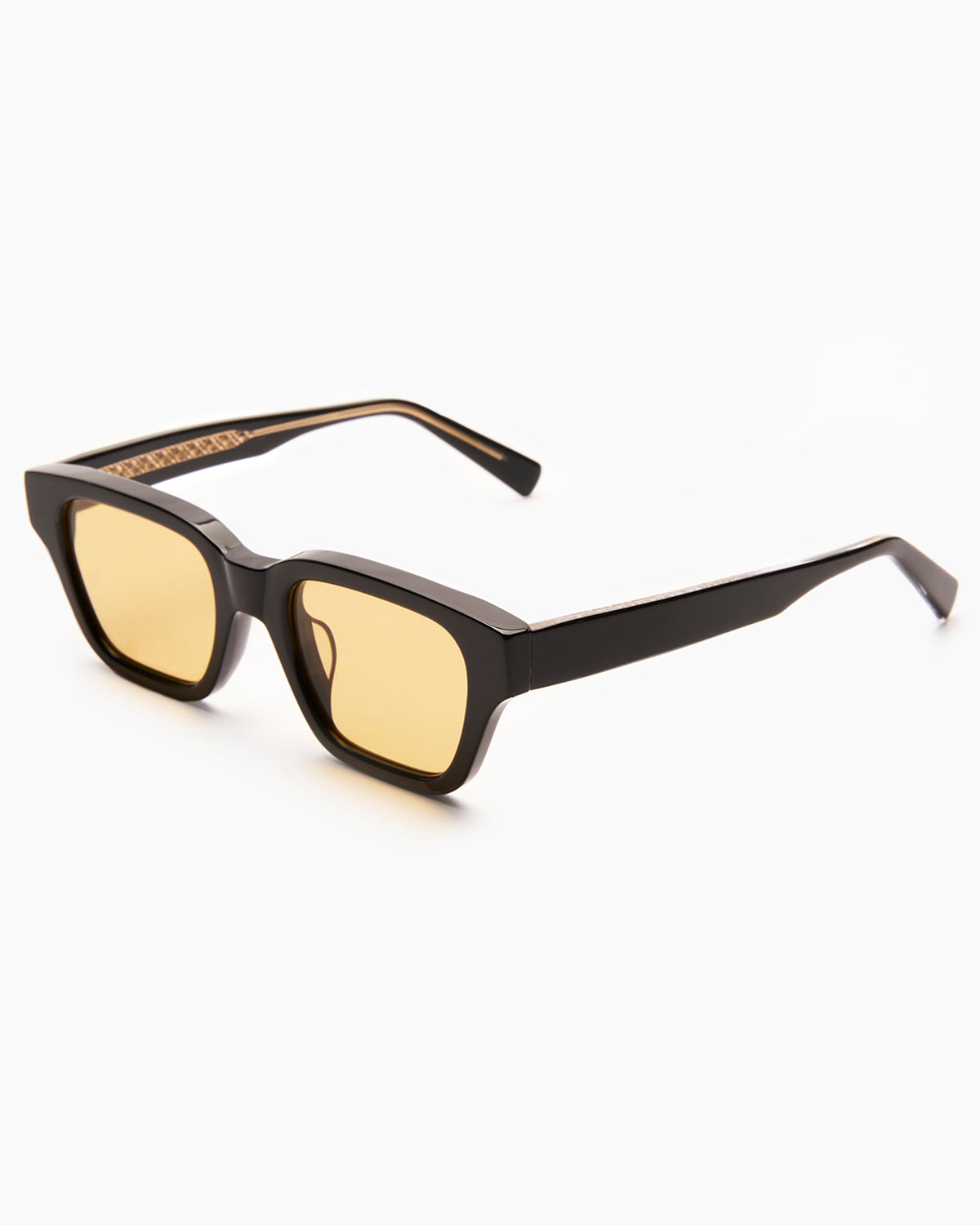 SUNGLASSES-WOMEN-MEN-UNISEX-LEONE-BLACK-CUSTOM-YELLOWLENSES-SIDE |BLACK CUSTOM LENSES-PINA COLADA