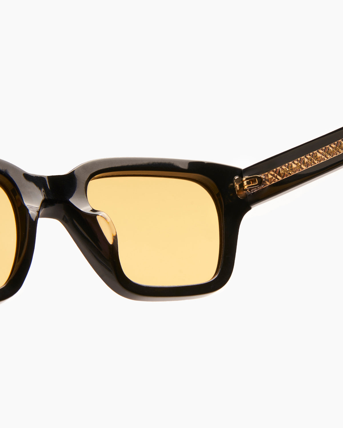 SUNGLASSES-WOMEN-MEN-UNISEX-LEONE-BLACK-CUSTOM-YELLOWLENSES-TEMPLE |BLACK CUSTOM LENSES-PINA COLADA