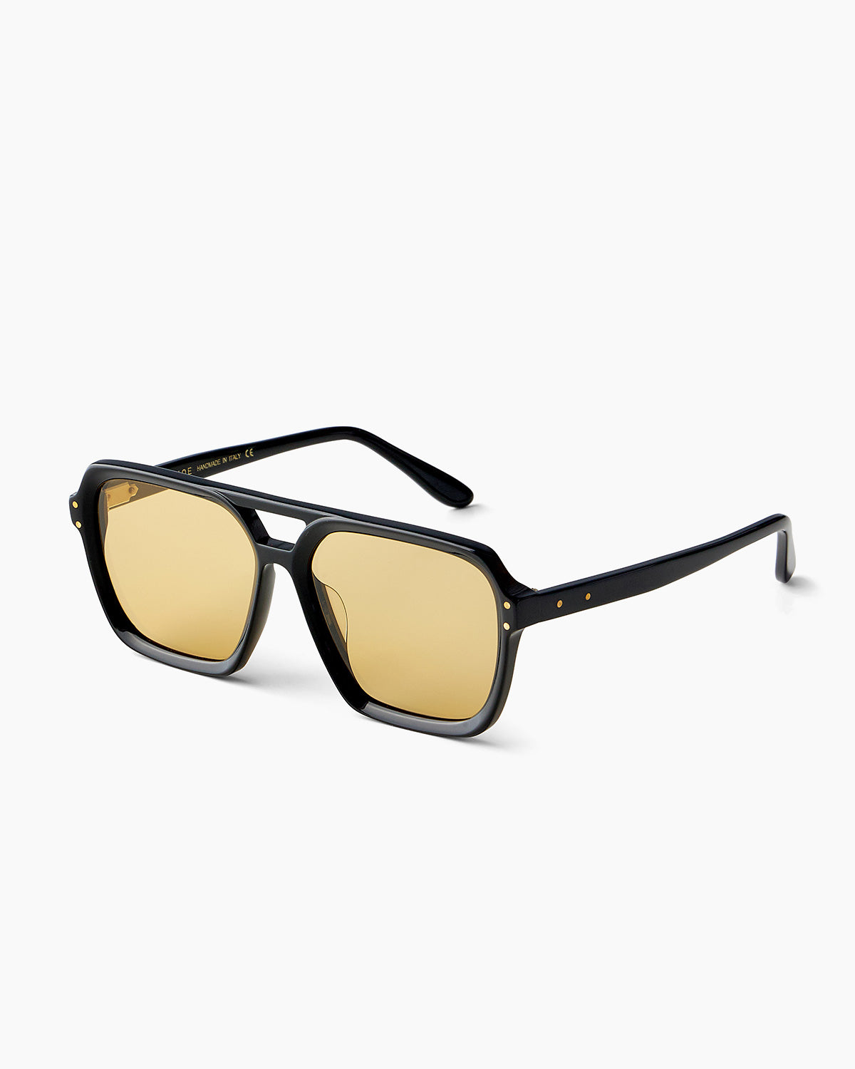 SUNGLASSES-WOMEN-MEN-UNISEX-MADISON-BLACK-CUSTOMLENSES-PINA COLADA-SIDE |BLACK CUSTOM LENSES-PINA COLADA