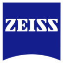Zeiss logo on a blue background