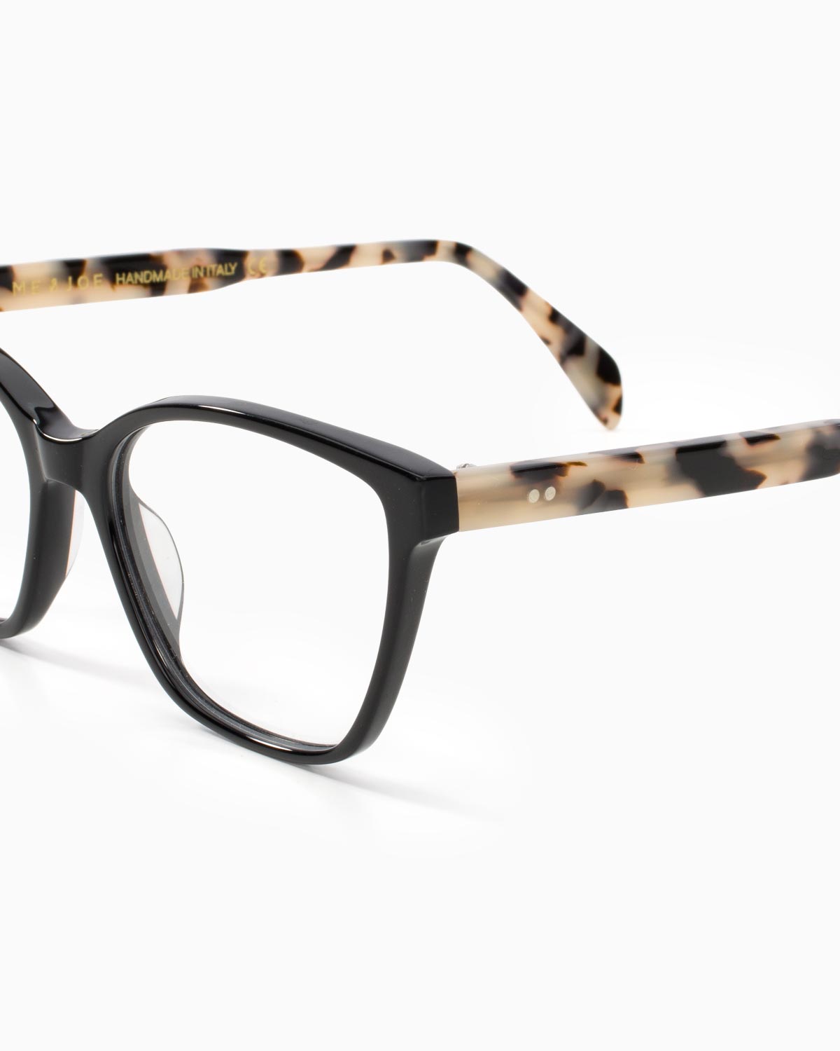 ME & JOE Amelie black stracciatella tortoise optical glasses -frame detail