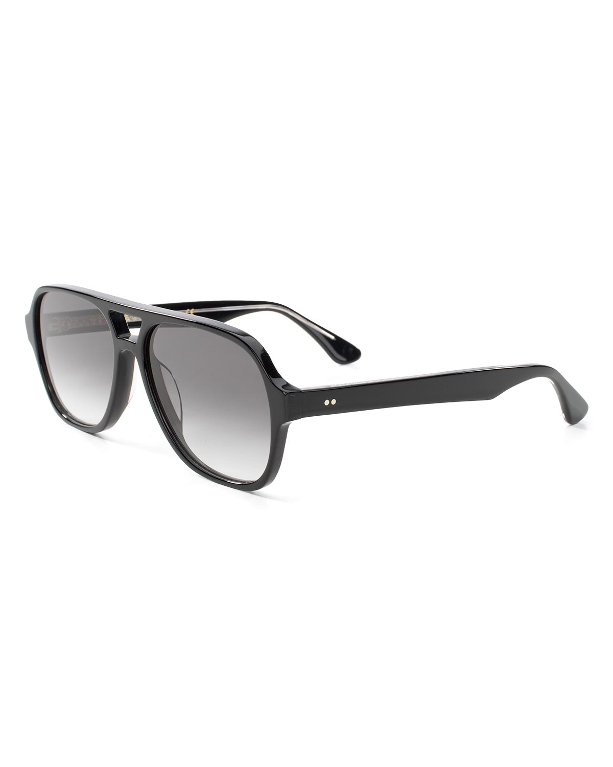 ME & JOE Atlas Black sunglasses with grey gradient lenses – front three-quarter view