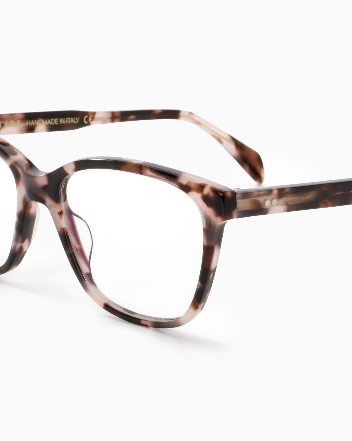 ME & JOE Erin pink tortoise optical glasses – frame detail