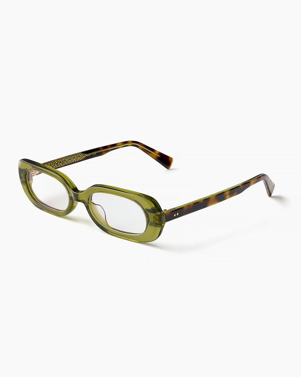 ME & JOE Gaby green optical glasses – three-quarter view