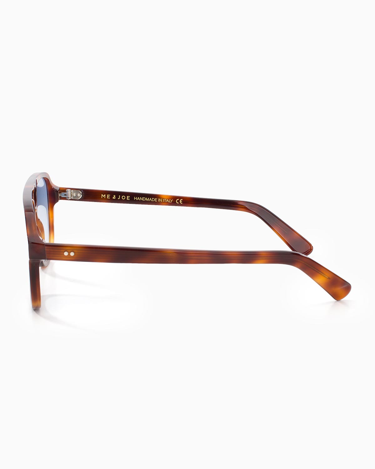 ME & JOE Hector tortoise sunglasses with light blue gradient lenses - side view