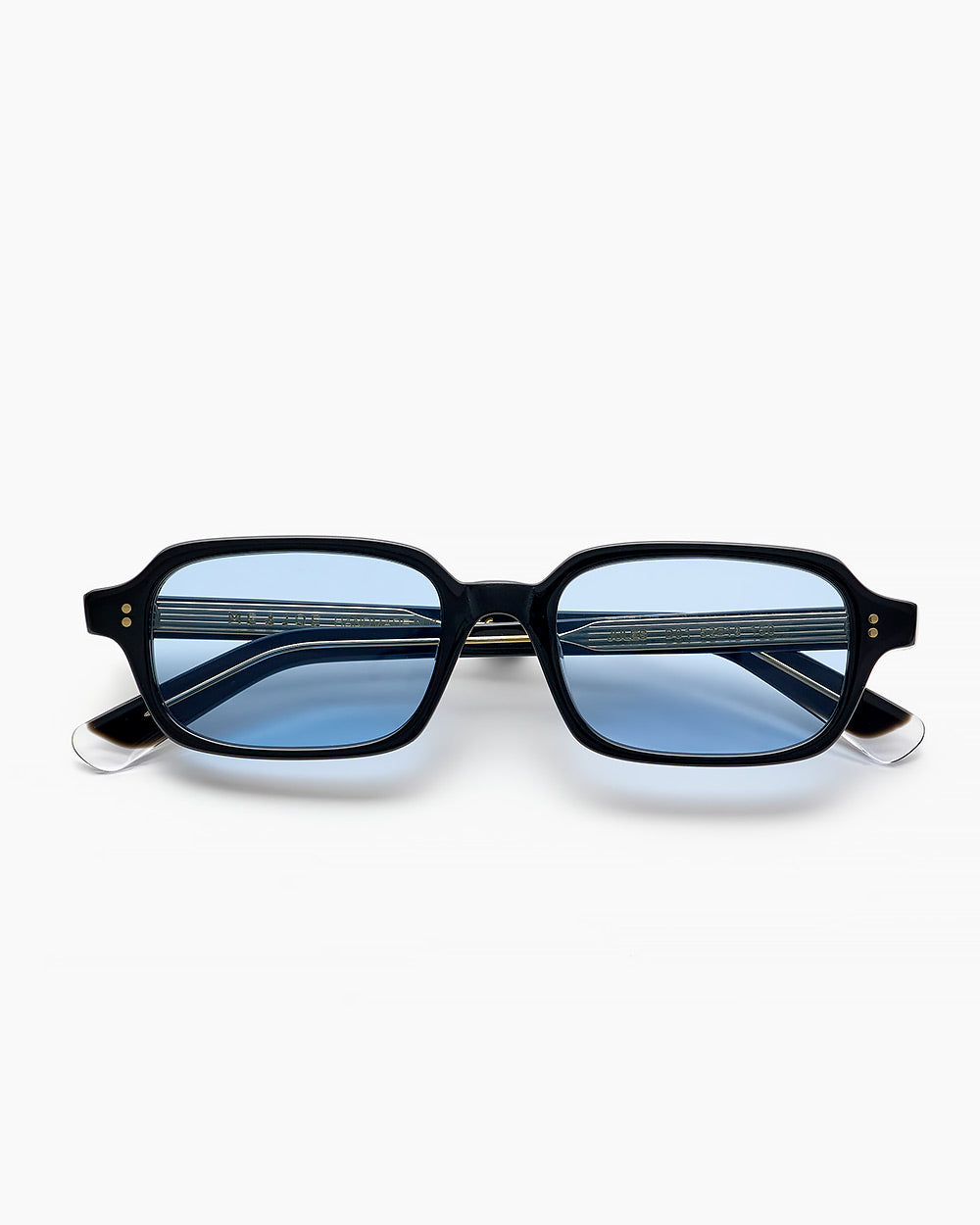 ME & JOE Jules black sunglasses with blue lenses – front view