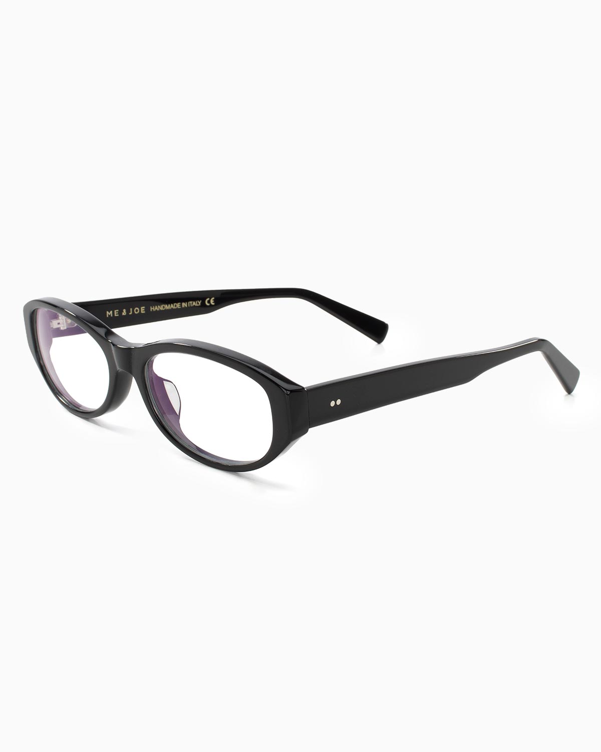 ME & JOE Muse black optical glasses – front three-quarter view