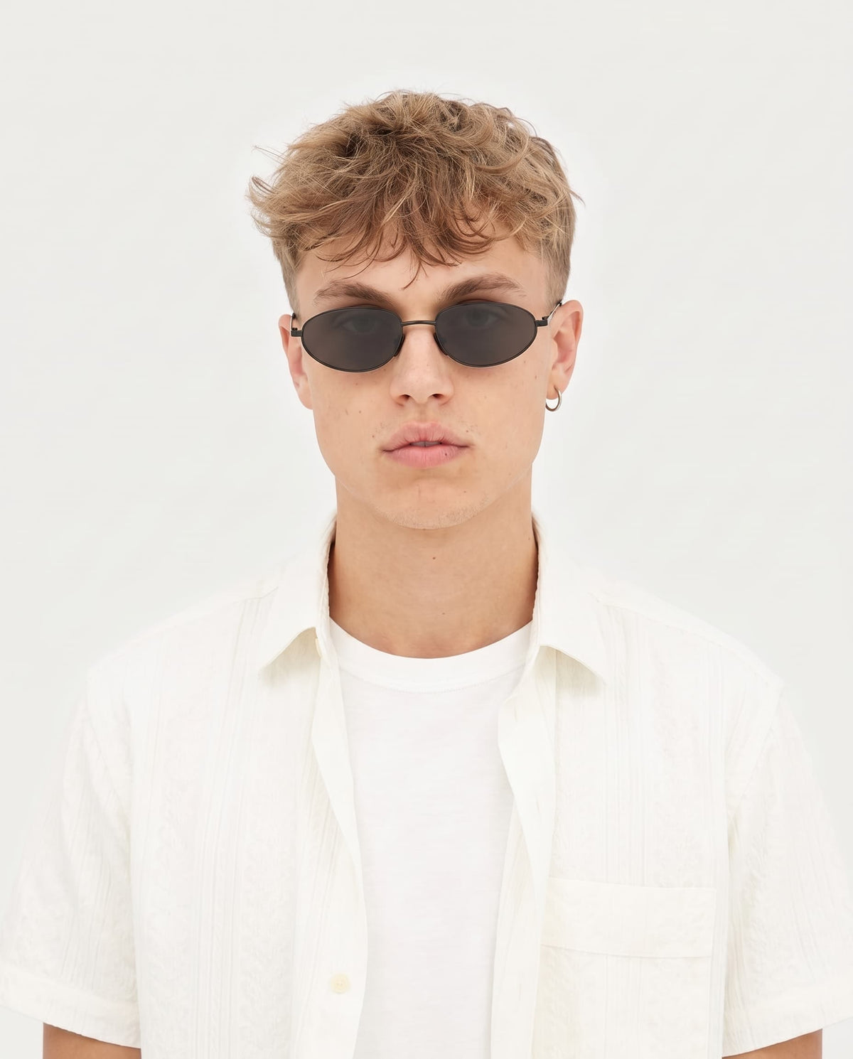 Noma Black sunglasses by ME & JOE worn on male model