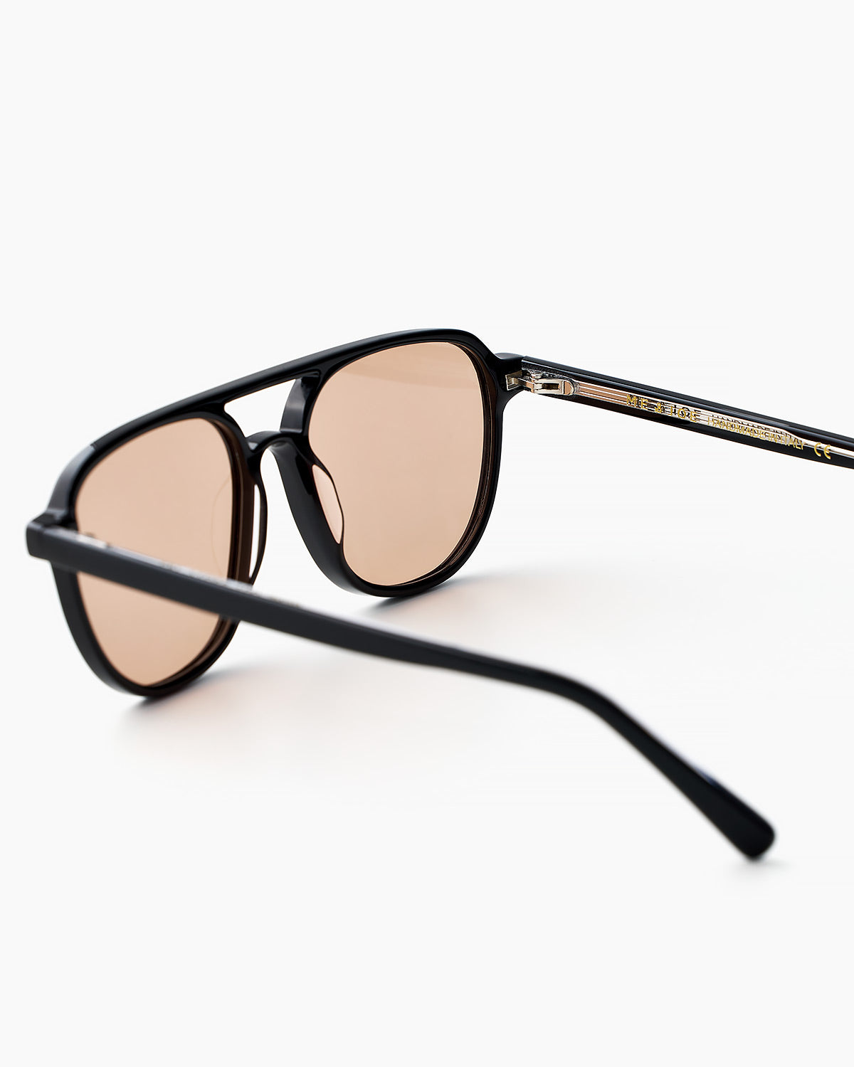 ME & JOE Rene black sunglasses with mocha lenses - angled view