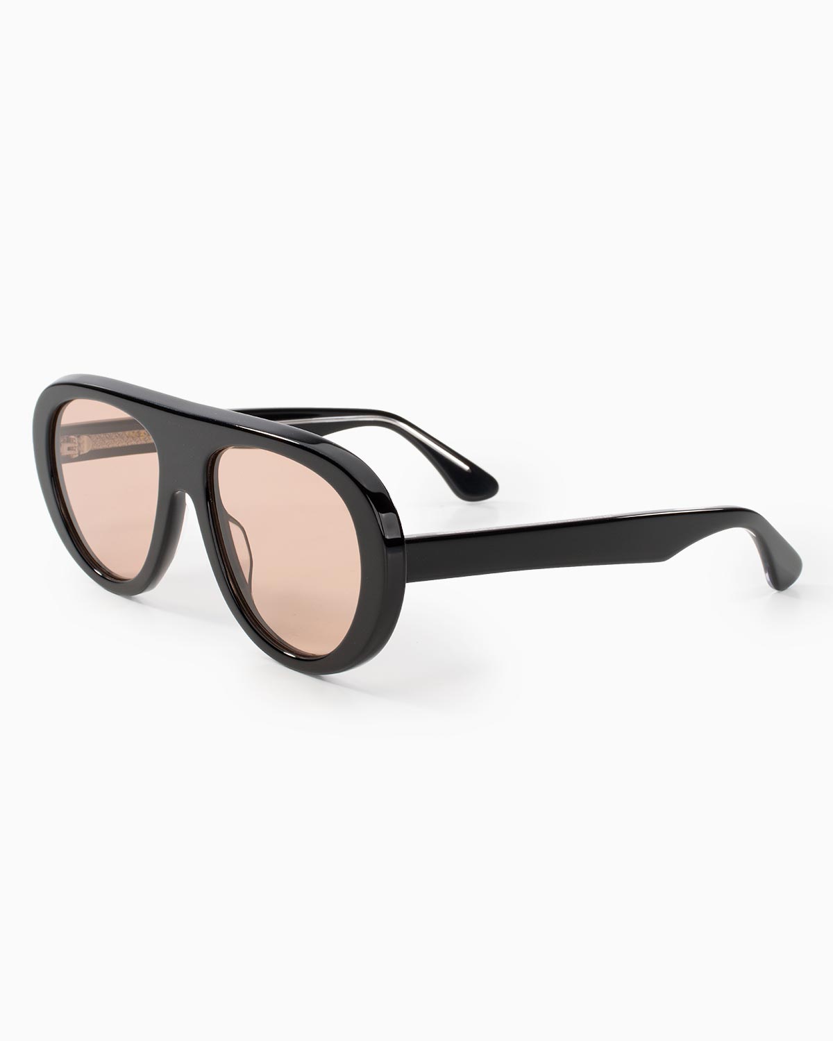 ME & JOE Riviera black sunglasses with light brown lenses –three-quarter view