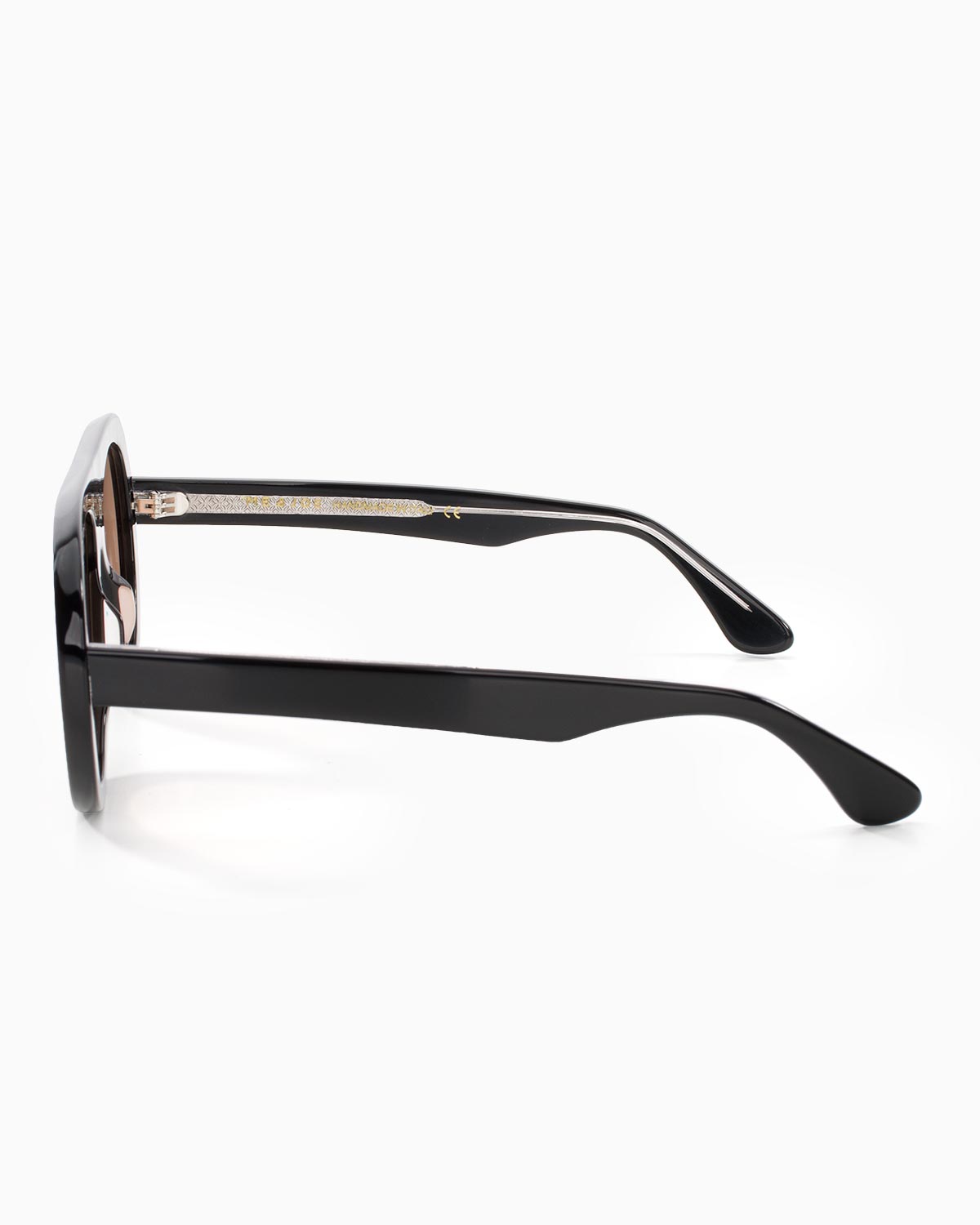 ME & JOE Riviera black sunglasses with light brown lenses –side view