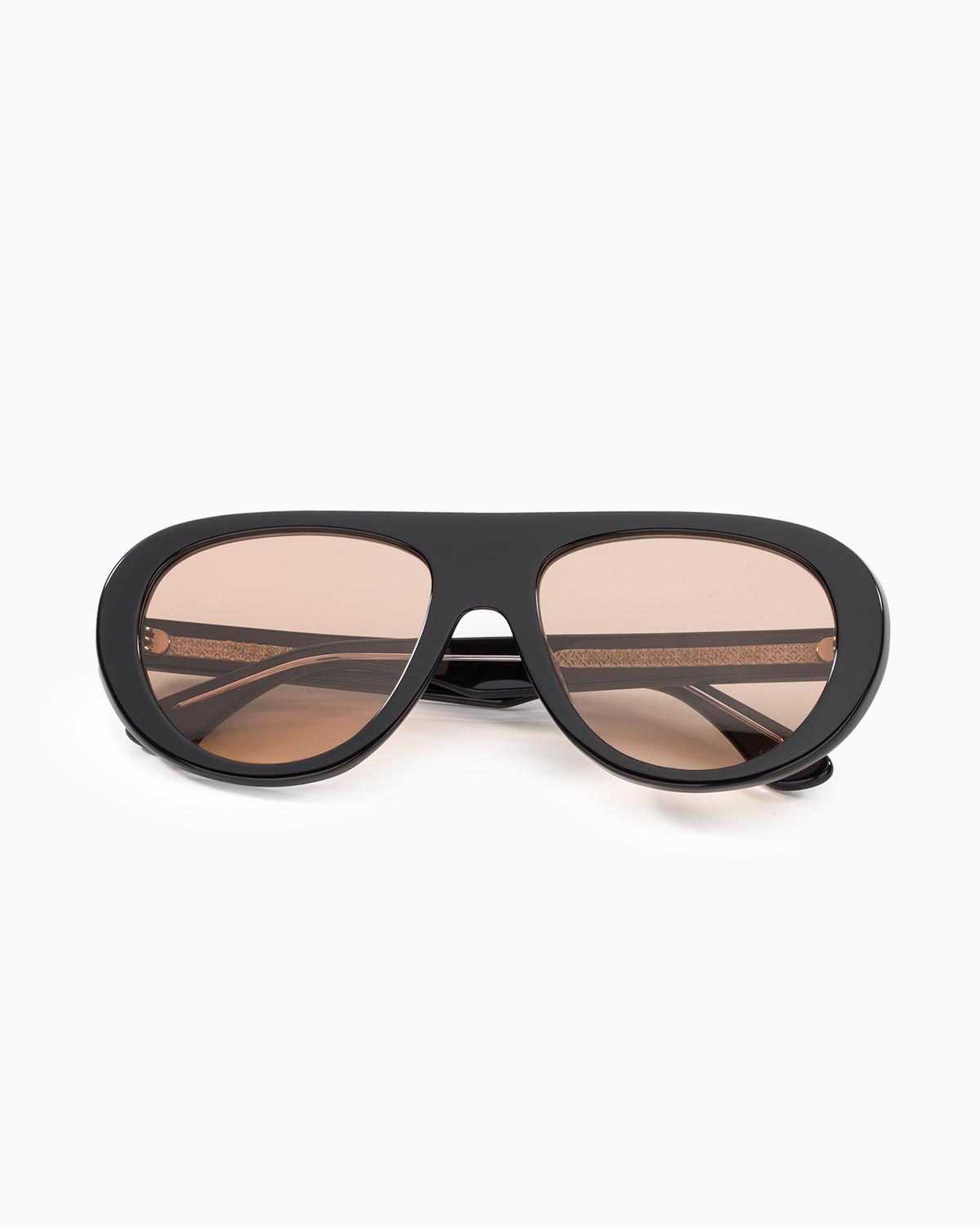 ME & JOE Riviera black sunglasses with light brown lenses – front view