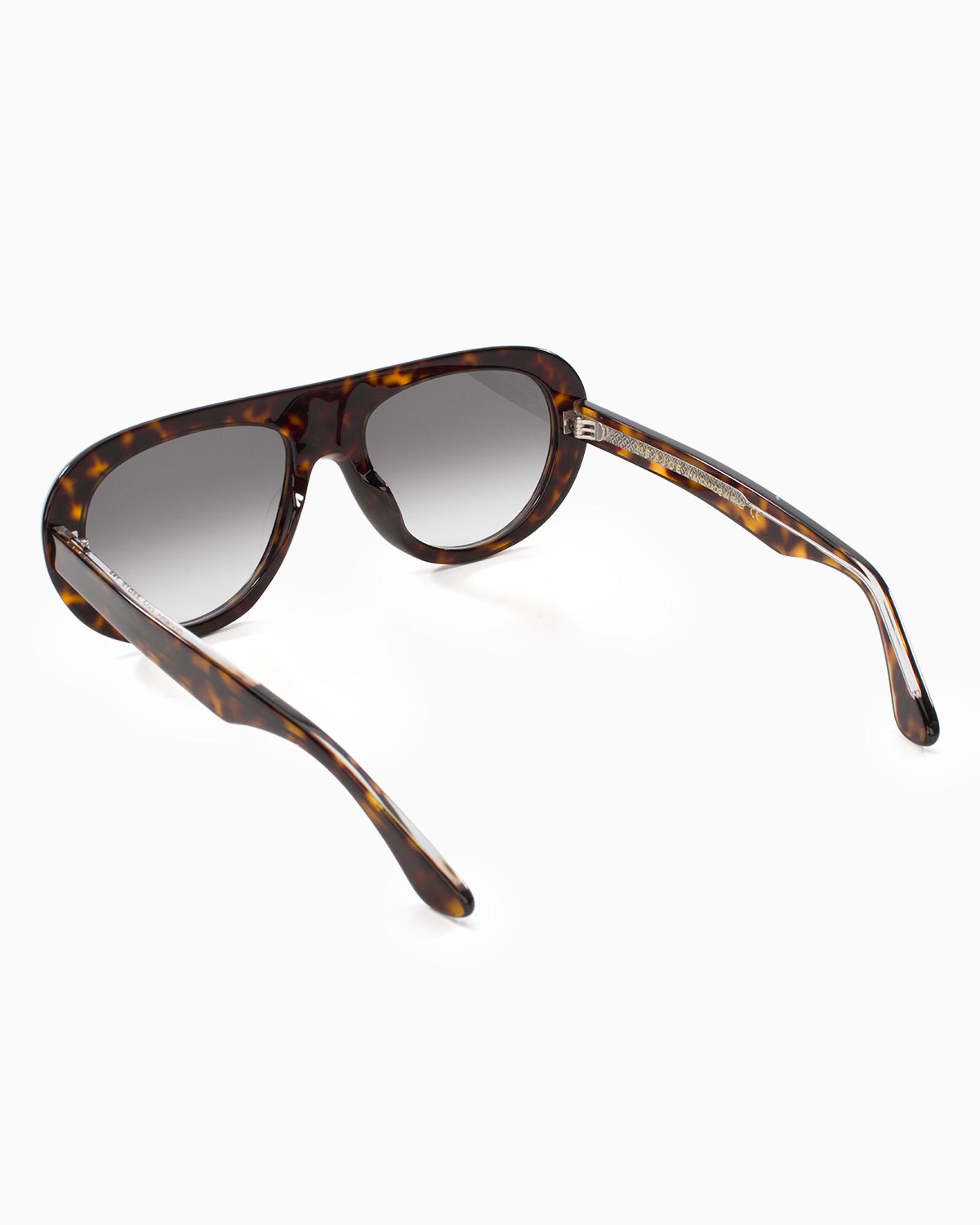 ME & JOE Riviera Tortoise sunglasses with grey gradient lenses – temple and logo detail