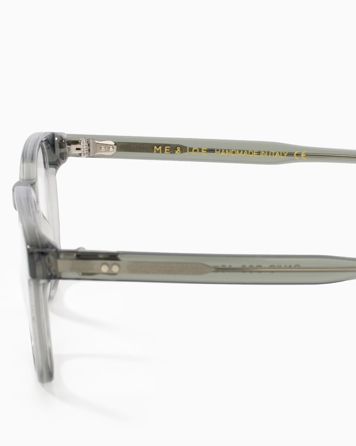 ME & JOE Savio pistachio green optical glasses -temple and logo detail