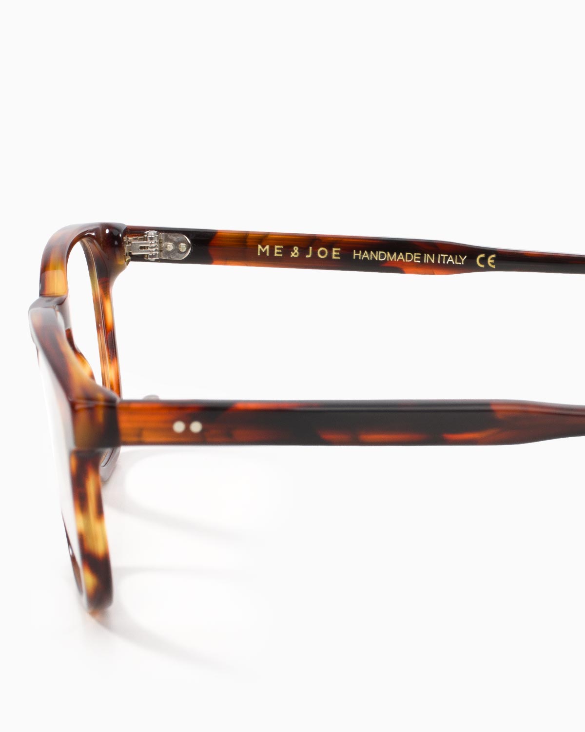 ME & JOE Savio tortoise optical glasses -temple and logo detail