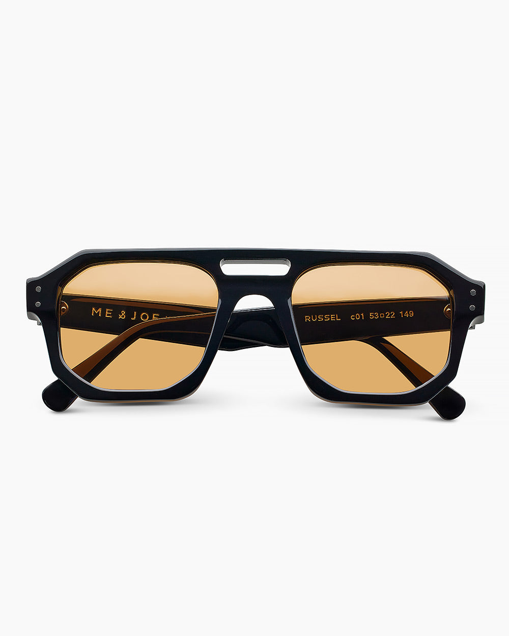 ME & JOE Russel Black sunglasses with orange lenses – front view