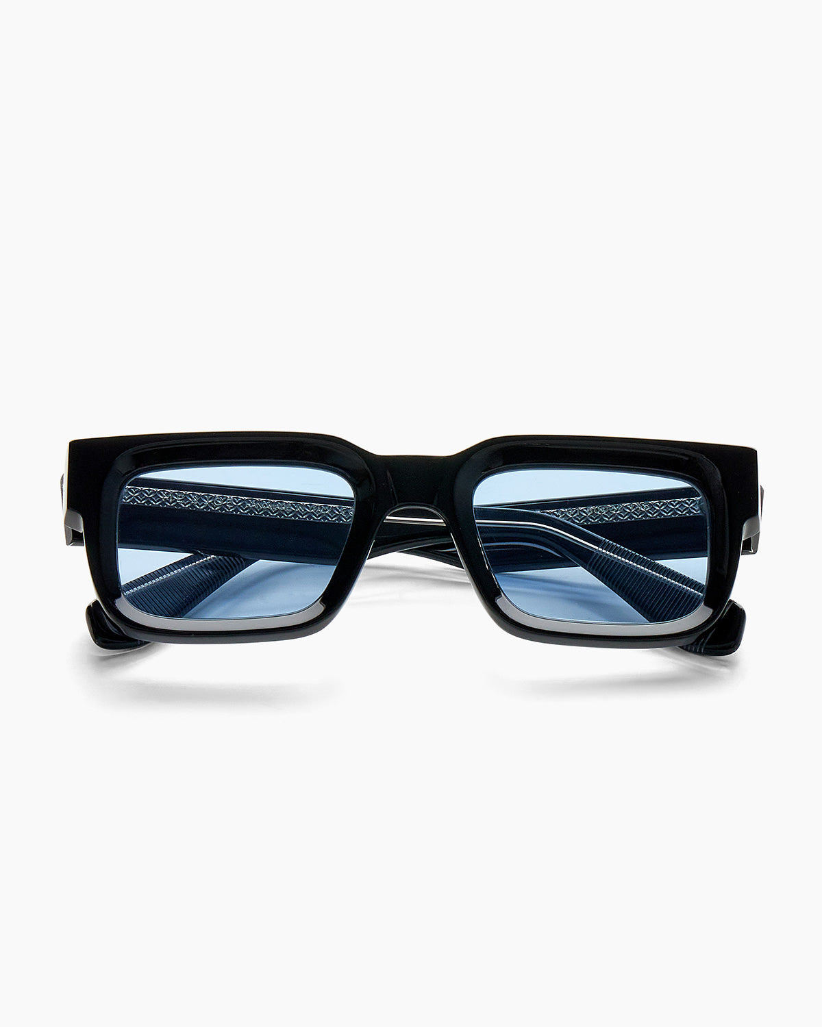 SUNGLASSES-WOMEN-MEN-UNISEX-COOPER-BLACK-CUSTOMLENSES-BLUE JEAN-FRONT |BLACK CUSTOM LENSES-BLUE JEAN