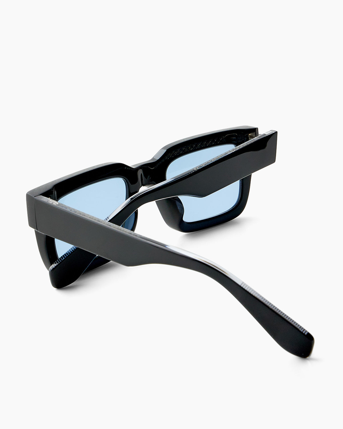 SUNGLASSES-WOMEN-MEN-UNISEX-COOPER-BLACK-CUSTOMLENSES-BLUE JEAN-TEMPLE |BLACK CUSTOM LENSES-BLUE JEAN