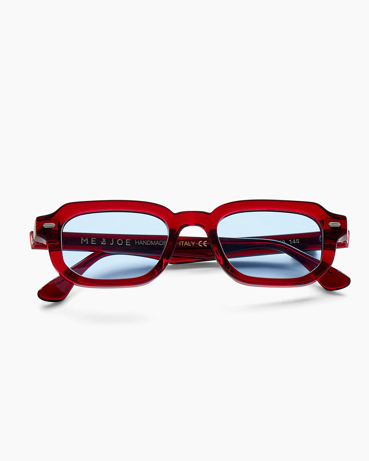 SUNGLASSES-WOMEN-MEN-UNISEX-DRAKE-RED-CUSTOMLENSES-BLUE JEAN-FRONT |RED CUSTOM LENSES-BLUE JEAN