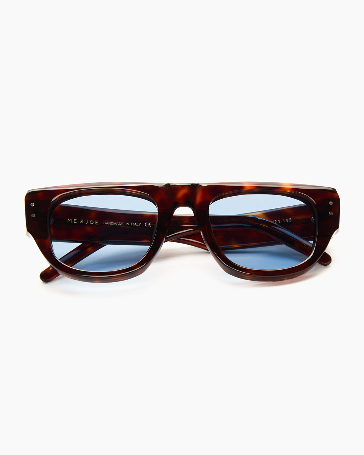 SUNGLASSES-WOMEN-MEN-UNISEX-MILANO-STUDIO-TORTOISE-BLUE-FRONT | TORTOISE CUSTOM LENSES-BLUE JEAN