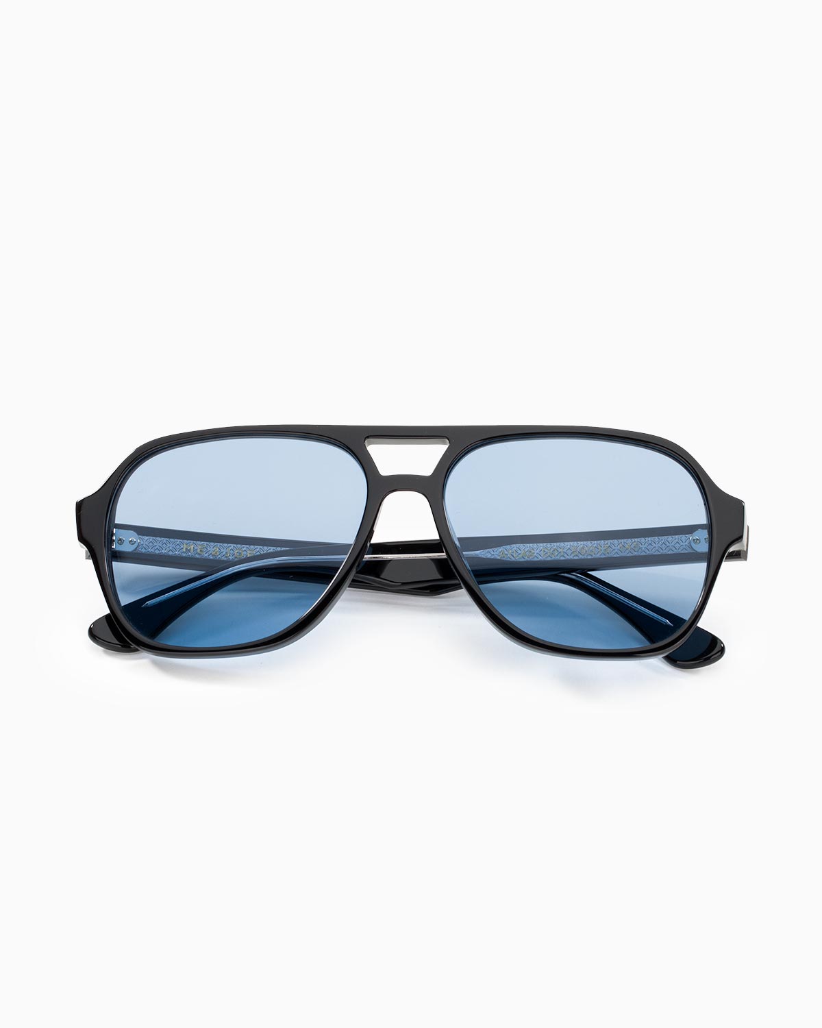  ME & JOE Atlas  Black sunglasses with blue lenses – front view
