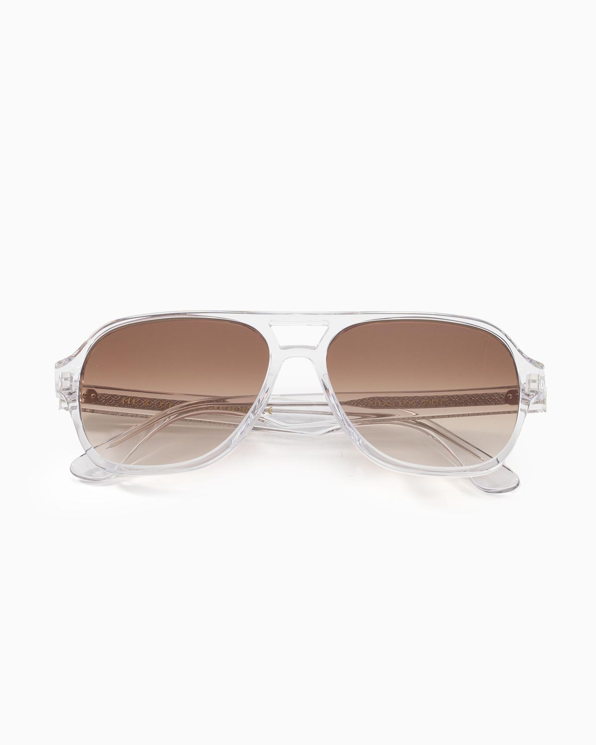 ME & JOE Atlas Clear sunglasses with brown gradient lenses – front view