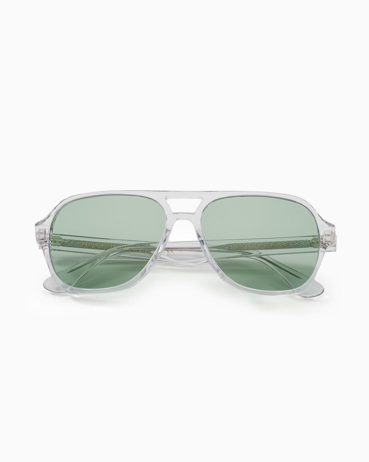 ME & JOE Atlas Clear sunglasses with light green lenses – front view