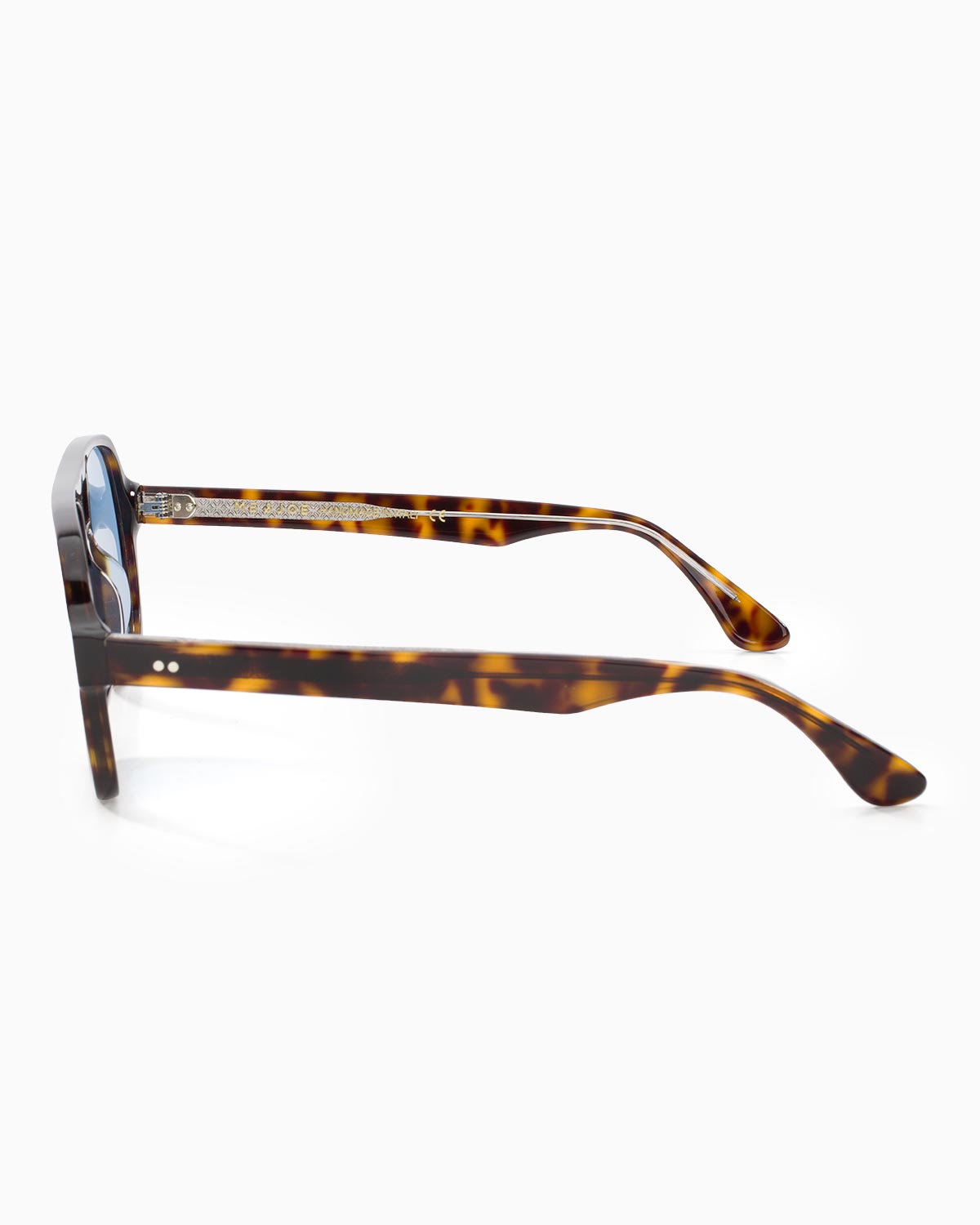 ME & JOE Atlas Tortoise sunglasses with blue lenses – side view