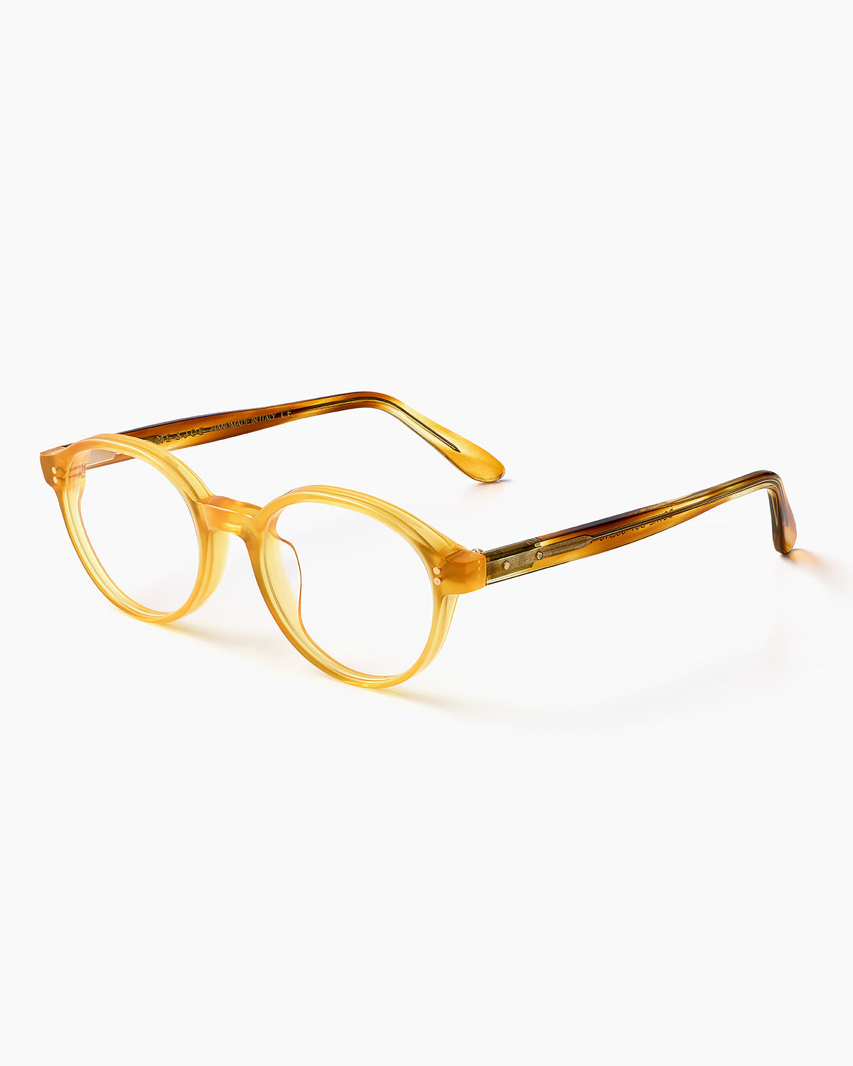 ME & JOE Bowie honey optical glasses – three quarter view