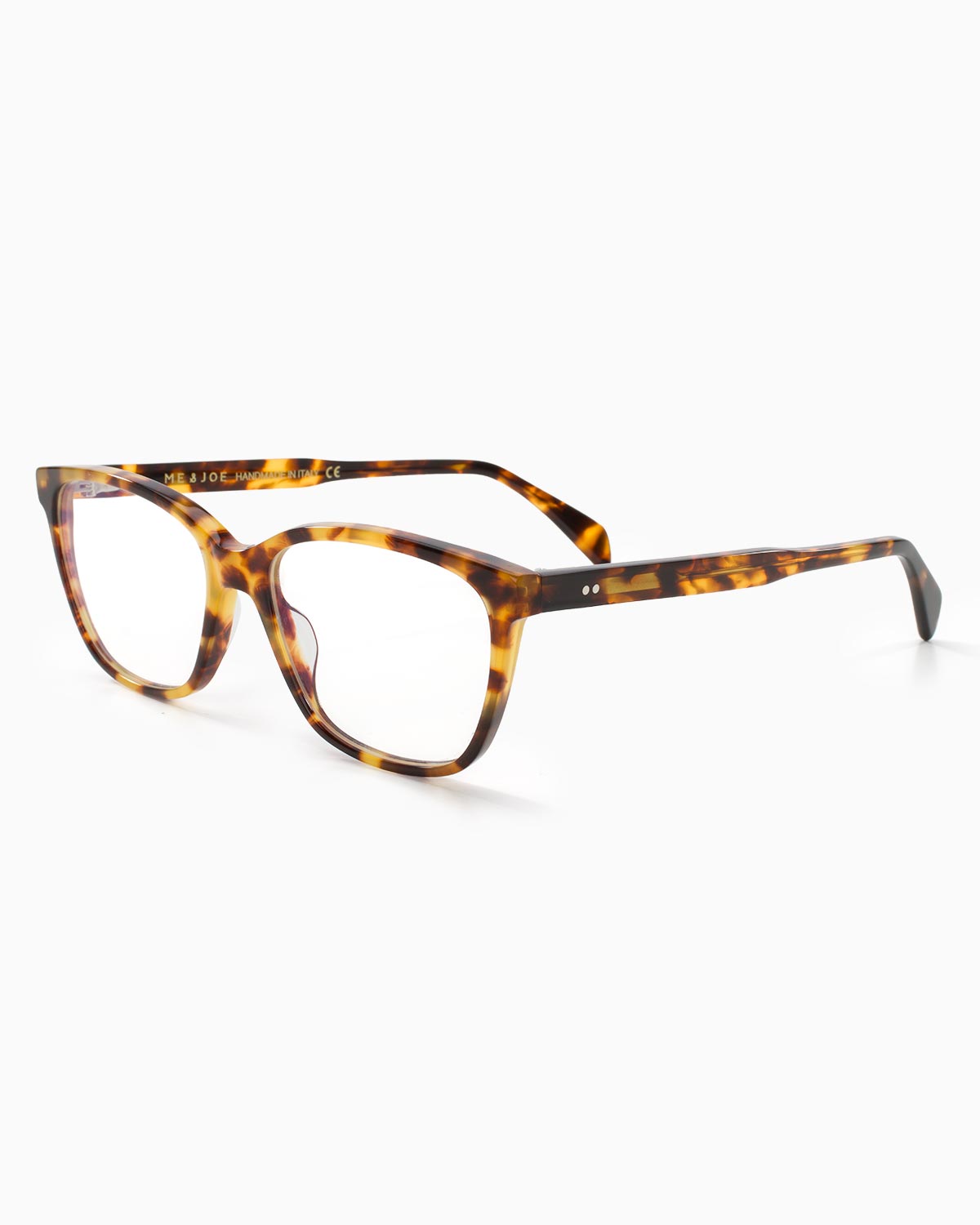 ME & JOE Erin spiced tortoise optical glasses – front three-quarter view