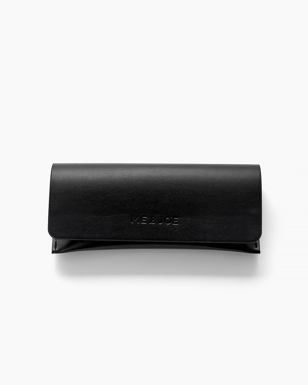 Black ME & JOE eyewear case shown from the front