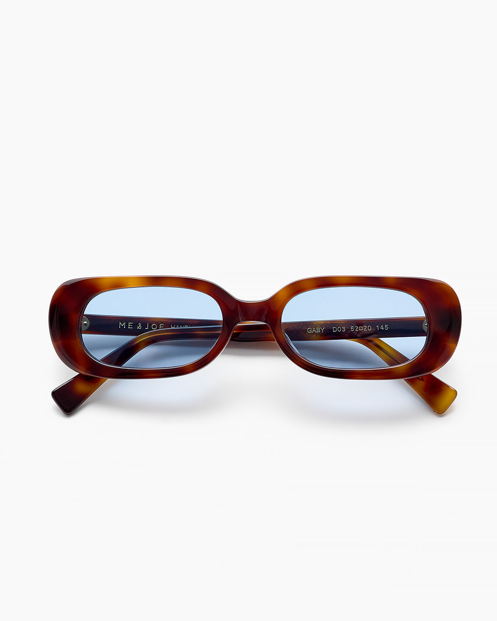 ME & JOE Gaby classic tortoise sunglasses with blue lenses – front view