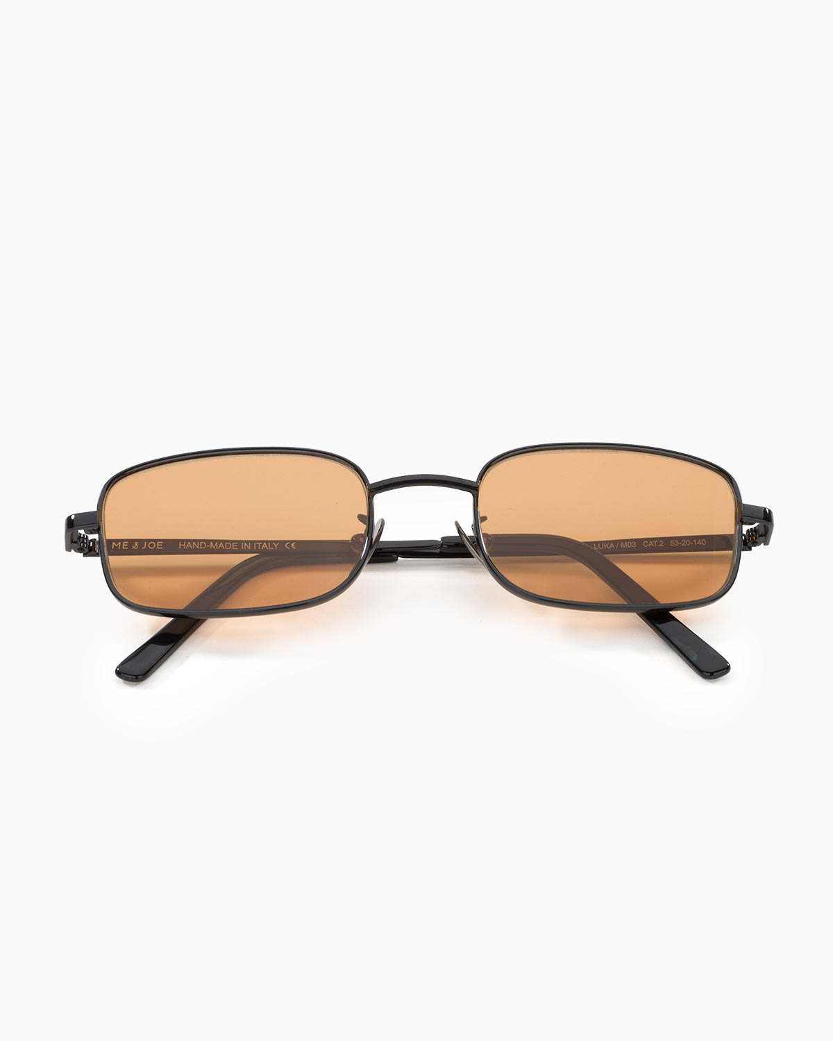 ME & JOE Luca black sunglasses with orange lenses – front view