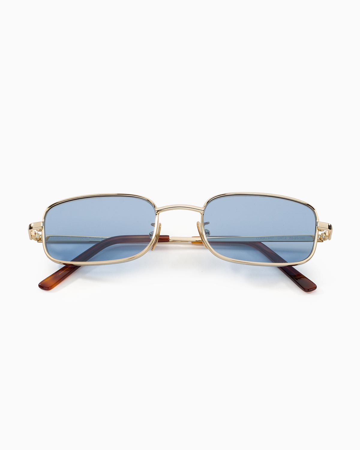 ME & JOE Luca gold sunglasses with light blue lenses – front view