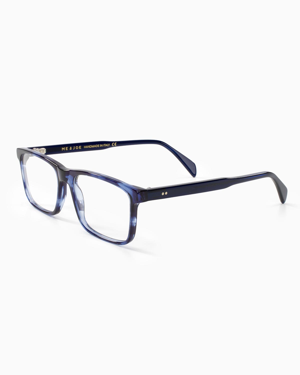 ME & JOE Nero crystal blue optical glasses -front three-quarter view