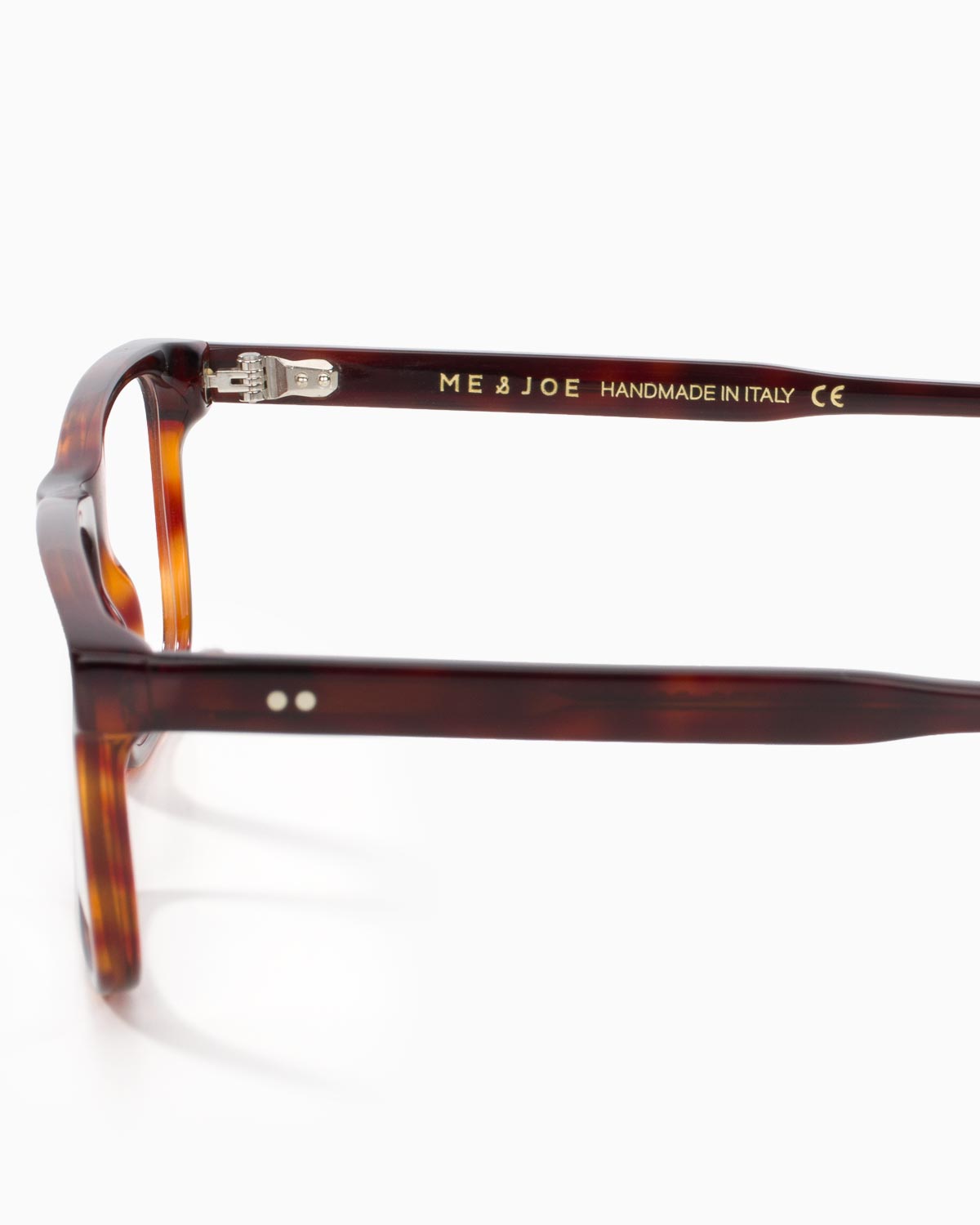 ME & JOE Nero tortoise optical glasses - temple and logo detail