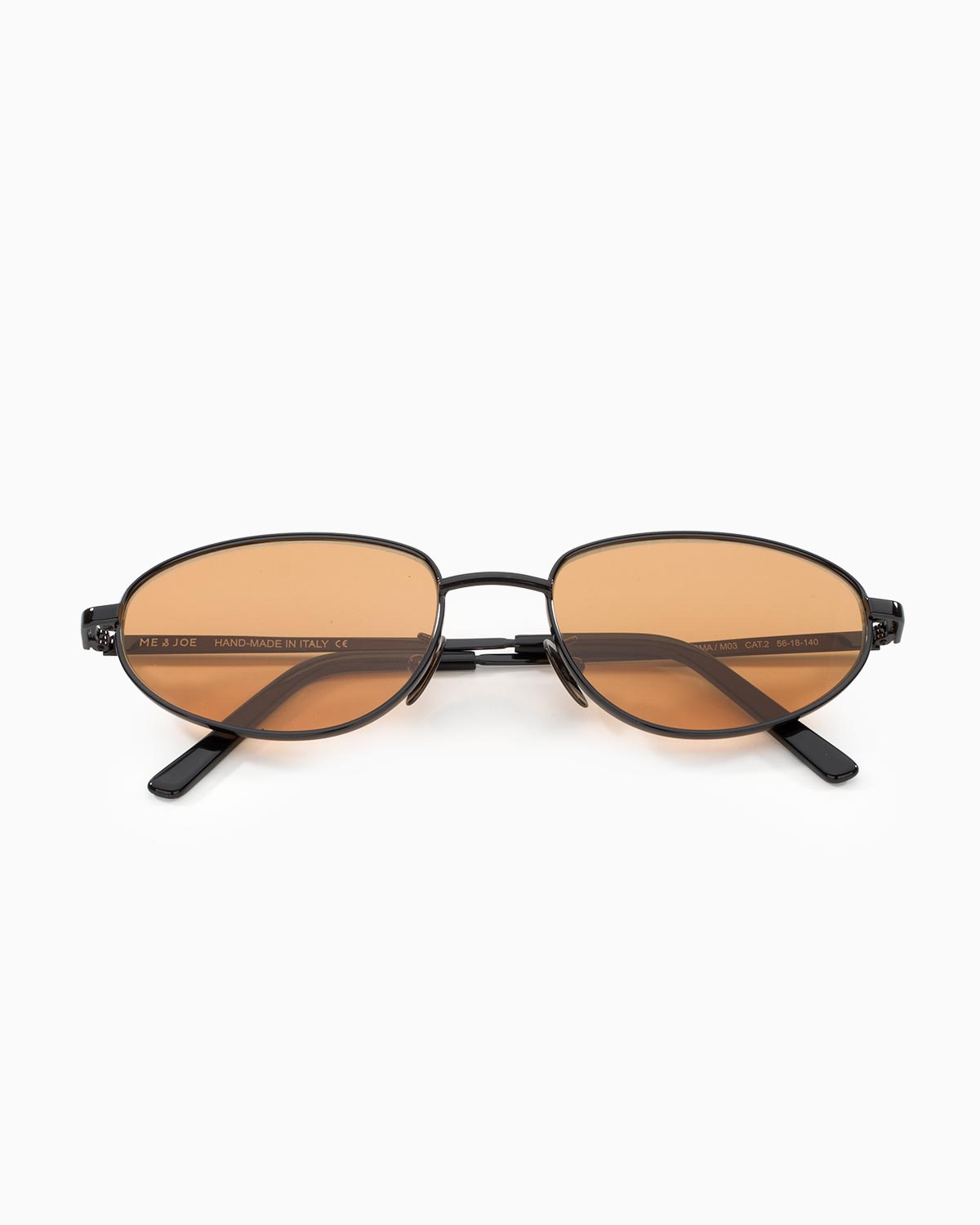 ME & JOE Noma Black sunglasses with orange lenses – front view