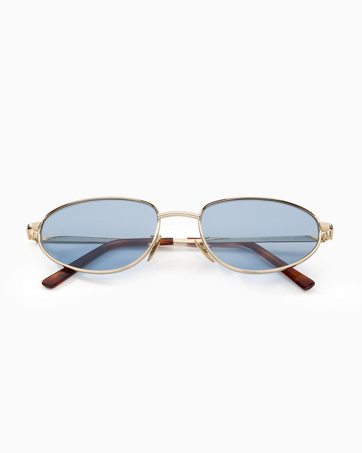 ME & JOE Noma gold sunglasses with blue lenses – front view