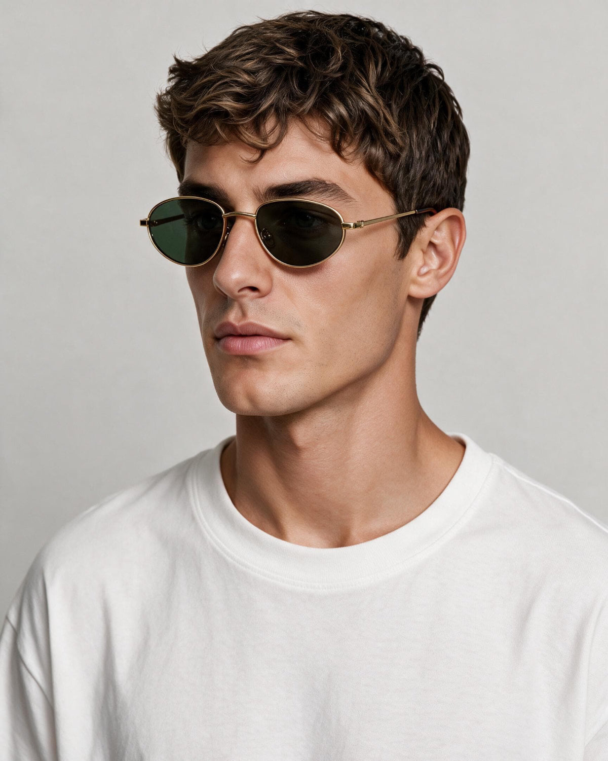 Noma Gold sunglasses by ME & JOE worn on male model
