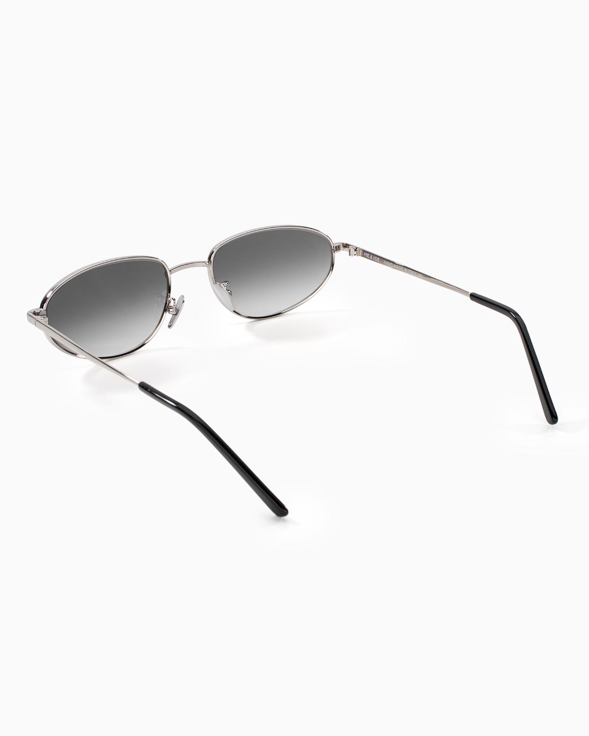ME & JOE Noma Silver sunglasses with gradient grey  lenses – rear three-quarter view
