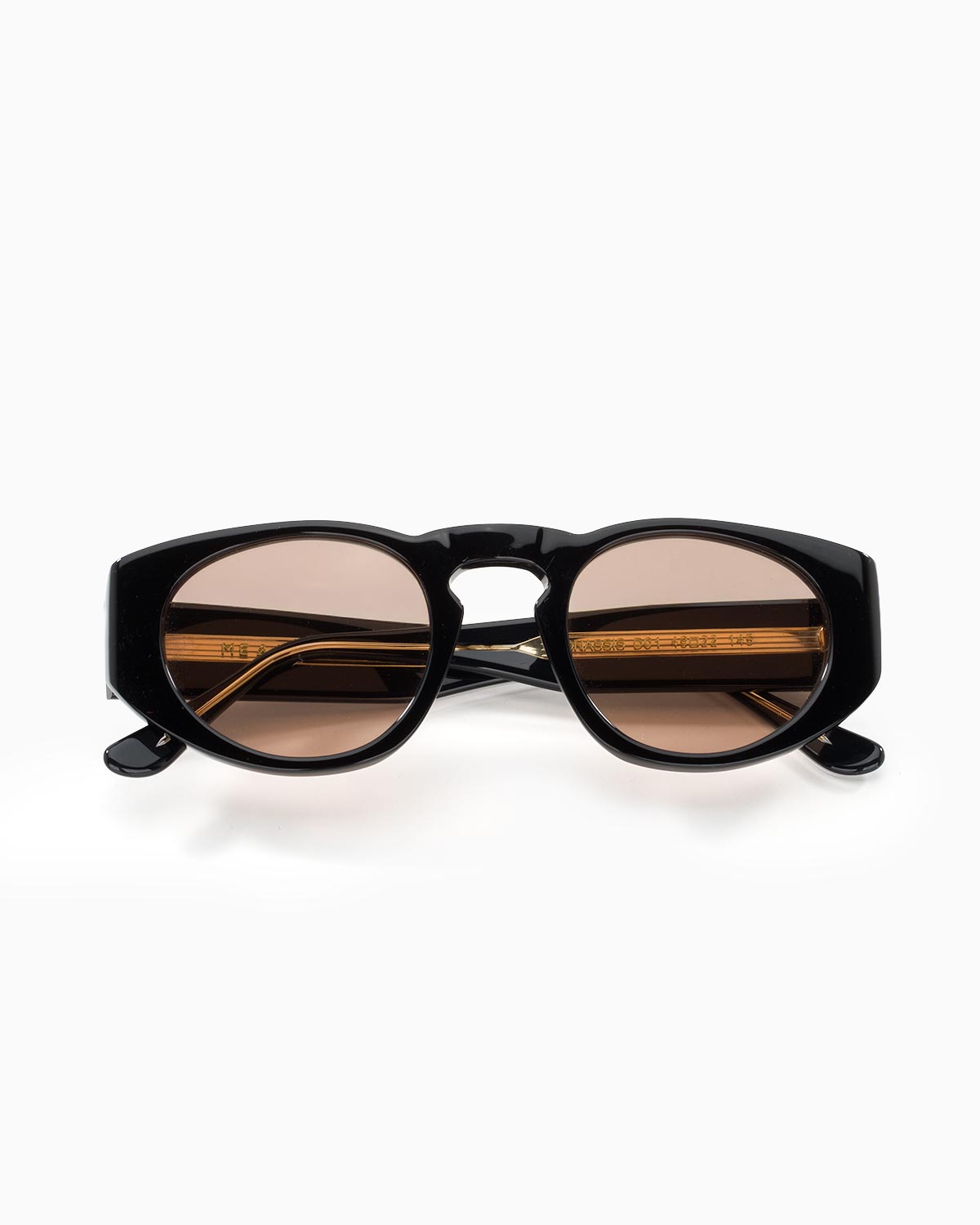 ME & JOE Onassis black sunglasses  with light brown lenses - front view