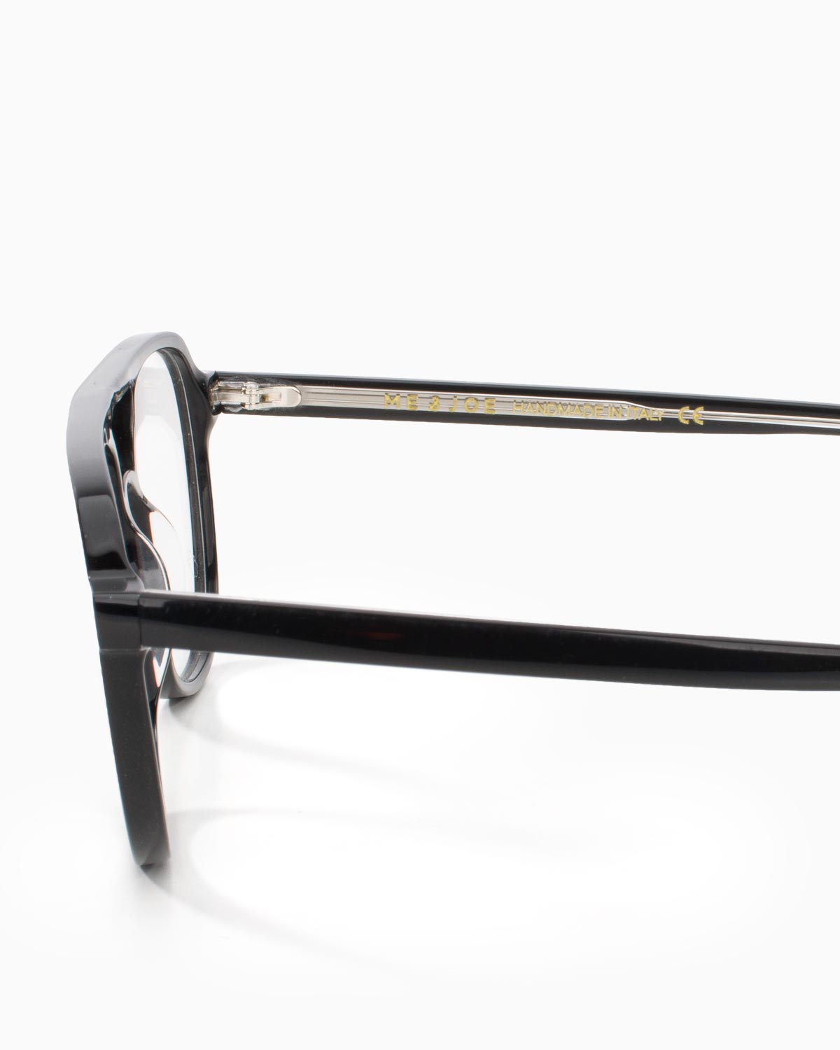 ME & JOE Rene black optical glasses–temple and logo detail