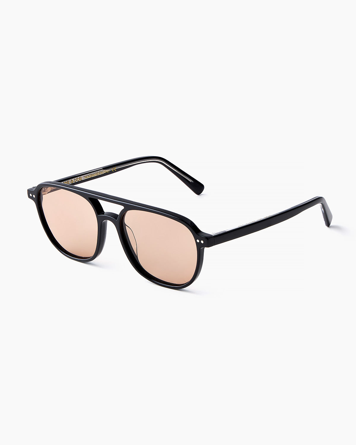 ME & JOE Rene black sunglasses with mocha lenses - three quarter view