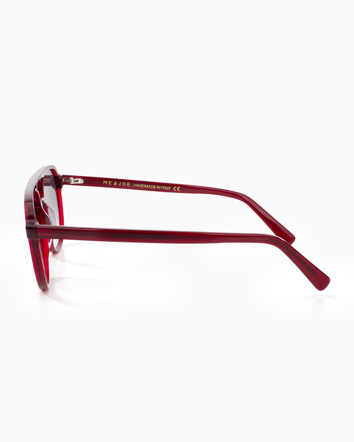 ME & JOE Rene burgundy sunglasses with grey gradient lenses - side view