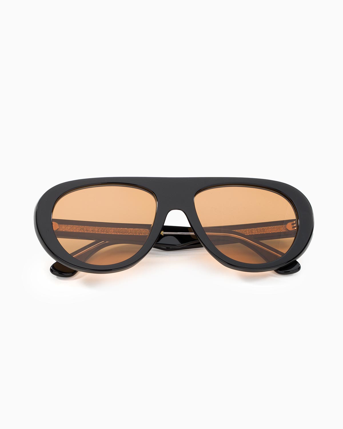 ME & JOE Riviera black sunglasses with orange lenses – front view