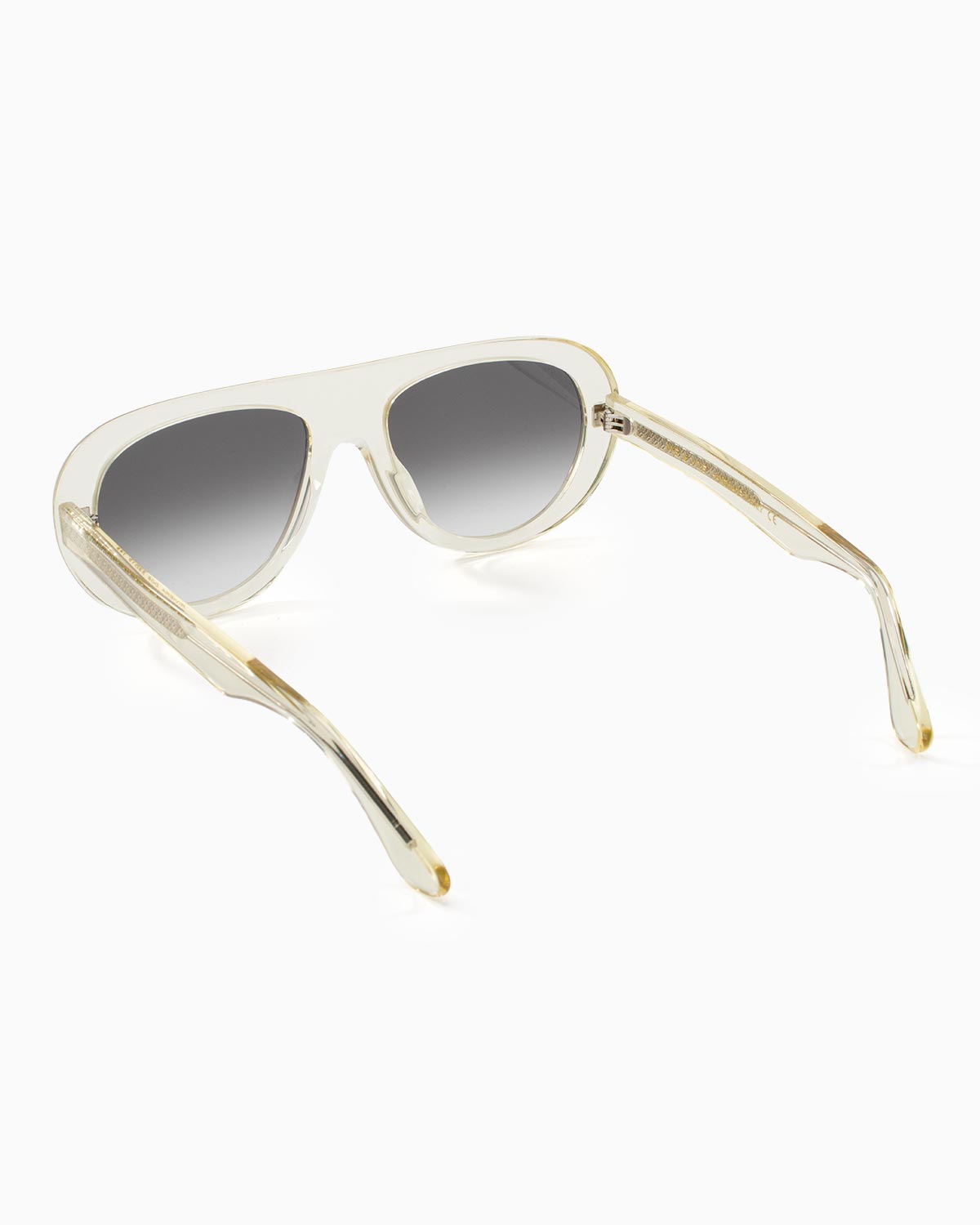 ME & JOE Riviera Champagne sunglasses with grey gradient lenses – rear three-quarter view