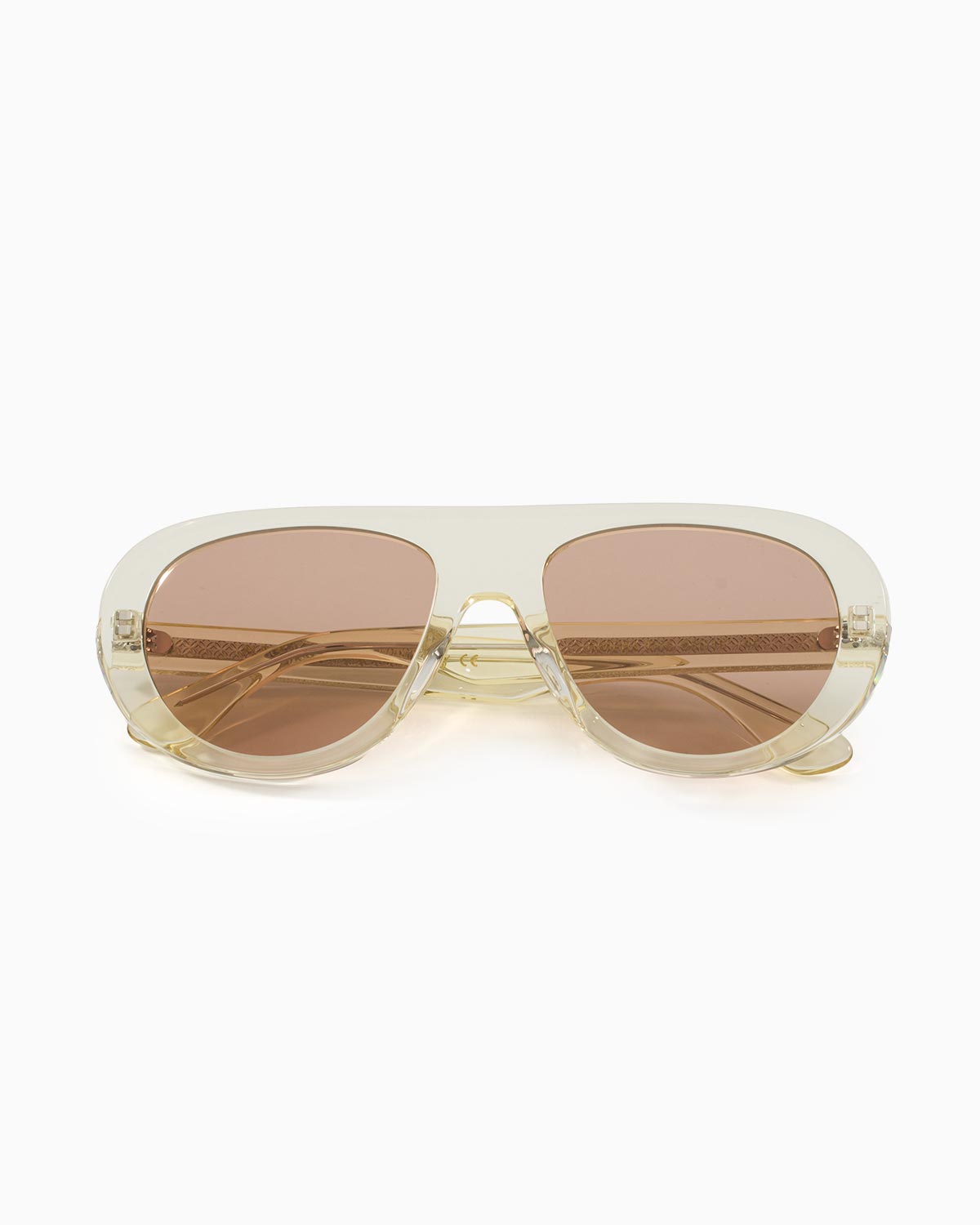 ME & JOE Riviera champagne sunglasses with light brown lenses – front view