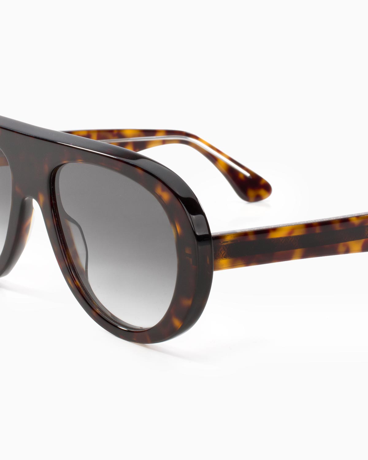 ME & JOE Riviera Tortoise sunglasses with grey gradient lenses – rear three-quarter view